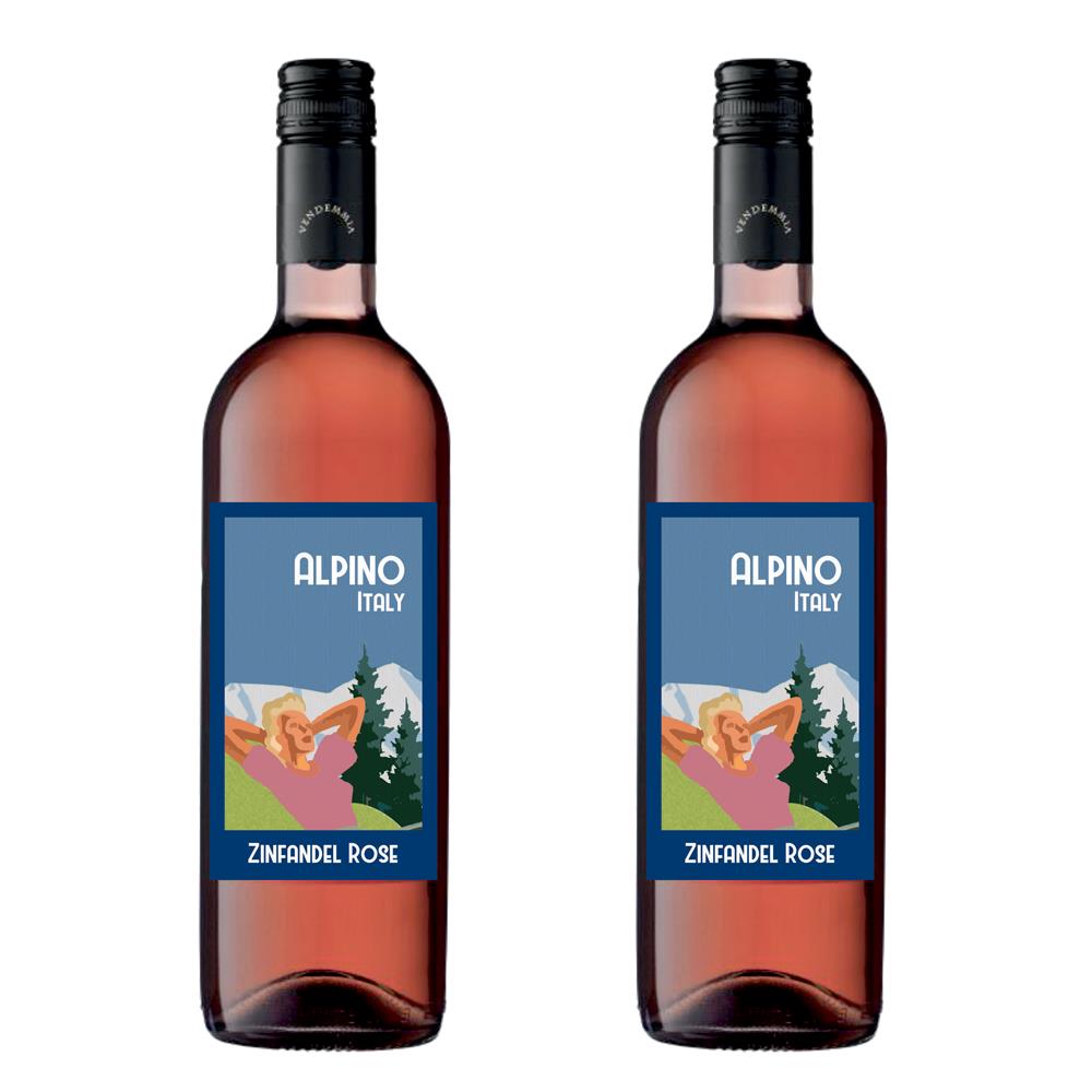 Alpino Pink Zinfandel Rose Wine Twin Set